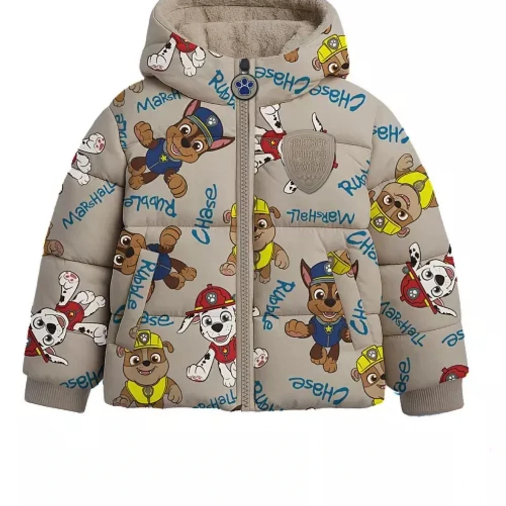 Macy's Kids Puffer Jacket with Cartoon Characters - Tan - Picture 1 of 4